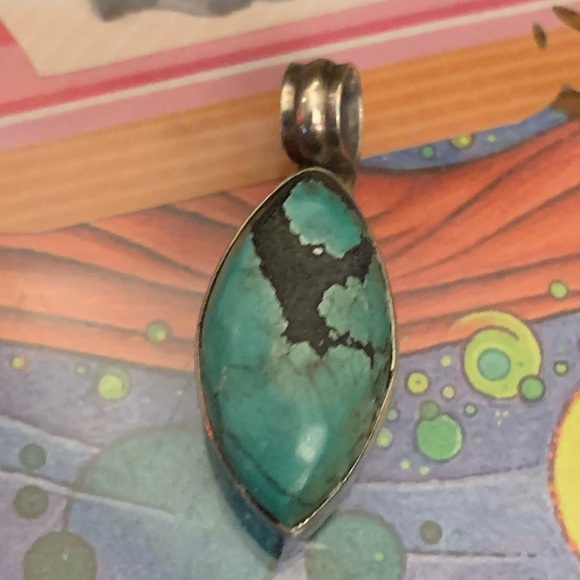 Navajo Chunky Turquoise Pendant - Picture 1 of 7